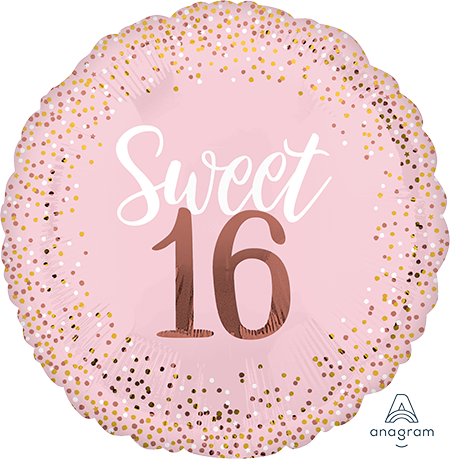 16th Birthday Sweet 16 Blush Pink Supershape Foil Balloon INFLATED #39736