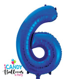 Giant Dark Blue Number 6 Foil 86cm Balloon #213736