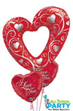 Love Red Hearts I Love You Balloon Bouquet #love7