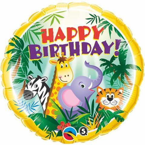 Jungle Safari Happy Birthday Foil 45cm Balloon INFLATED #31007