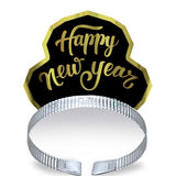 Happy New Year Black & Gold Tiara's 50pack