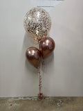 Big Confetti 45cm Balloon with 3 Std Latex Balloons Table Bouquet #confettiT3table