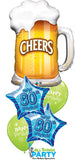 Cheers & Beers Balloon Bouquet- Choose your AGE and Occasion #CBB