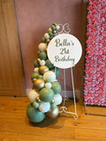 Easel  and Disc with  Balloon Garland HIRE Price from