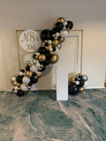 Black Square 3D Frame with Organic Balloon Garland HIRE ITEM