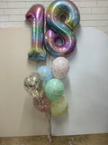 Big Double Number Splendor Balloon Bouquet CHOOSE YOUR AGE