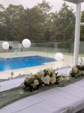 White Pool Balloons Large 60cm  with weight hire