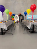 White or Black Open Hollow Arch or White Moon Backdrop Wall Hire with or without Balloon Garland #WHBLKOPENBD