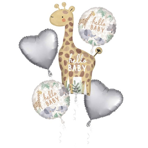 Hello Baby Soft Jungle Baby 5 pack Bouquet Kit INFLATED #44925