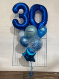 Giant Double Number Birthday Wish with Personalised Balloon Bouquet