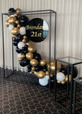 Black Square 3D Frame with Organic Balloon Garland HIRE ITEM