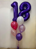 Big Double Number Splendor Balloon Bouquet CHOOSE YOUR AGE