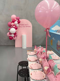 Beige, Pink, Blue or Lilac Arch Backdrop Wall Hire with Balloon Garland #BPBLBD
