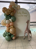 Beige, Pink, Blue or Lilac Arch Backdrop Wall Hire with Balloon Garland #BPBLBD
