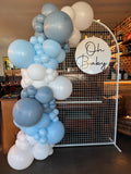 Mesh Arch White or Black or White French Window Backdrop with Balloon Garland HIRE