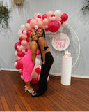 Round Mesh Wall with Organic Balloon Garland HIRE ITEM