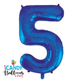 Giant Dark Blue Number 5 Foil 86cm Balloon #213735