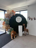 Round Green Wall with Organic Balloon Garland, HIRE ITEM Price From