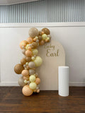 Beige, Pink, Blue or Lilac Arch Backdrop Wall Hire with Balloon Garland #BPBLBD