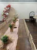 Beige, Pink, Blue or Lilac Arch Backdrop Wall Hire with Balloon Garland #BPBLBD