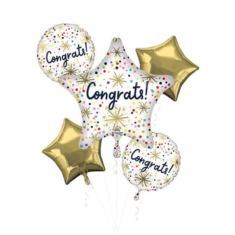 Confetti Sprinkles Congrats Bouquet 5 pack 1 x Shape and 4 x 45cm INFLATED #45855