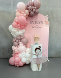 Beige, Pink, Blue or Lilac Arch Backdrop Wall Hire with Balloon Garland #BPBLBD