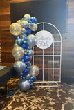 Mesh Arch White or Black or White French Window Backdrop with Balloon Garland HIRE