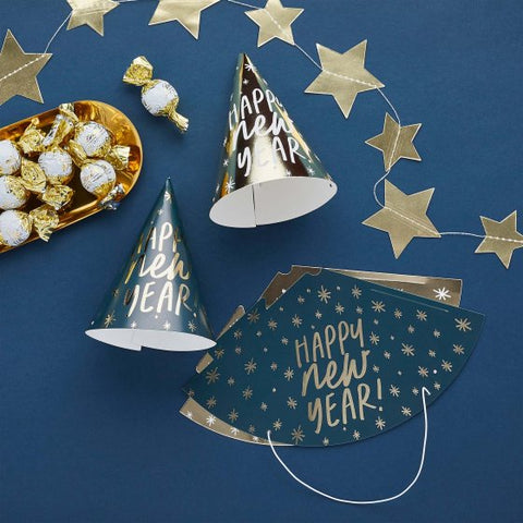 New Years Eve Happy New Year Party Hats 10pack #117409