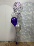 Big Confetti 40cm Balloon with 3 Std Latex Balloons Table Bouquet #confettiT3table