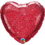 Glittergraphic Red Foil Solid Heart 45cm (18") INFLATED #88950