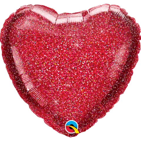 Glittergraphic Red Foil Solid Heart 45cm (18") INFLATED #88950