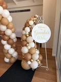 Easel  and Disc with  Balloon Garland HIRE Price from
