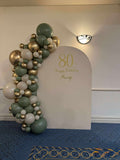 Beige, Pink, Blue or Lilac Arch Backdrop Wall Hire with Balloon Garland #BPBLBD