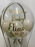 Personalised Hot Air Balloon Bubble Box Arrangement, Price From