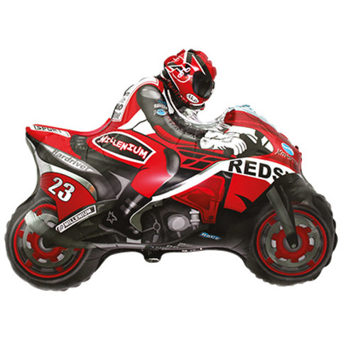 Moto Racing Red Motorbike Foil Shape 84cm (33") INFLATED #308273