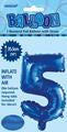 AIR FILLED ONLY Dark Blue Number 5 Foil 35cm Balloon #42915