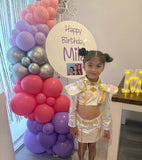 Easel  and Disc with  Balloon Garland HIRE Price from