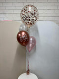 Big Confetti 45cm Balloon with 3 Std Latex Balloons Table Bouquet #confettiT3table