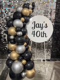 Easel  and Disc with  Balloon Garland HIRE Price from
