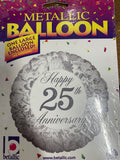 18in Silver Foil 25th Anniversary INFLATED #16817