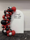 White, Black, Beige, Pink, Blue or Lilac Arch Backdrop Wall Hire with Balloon Garland #WHBD