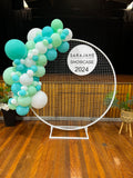 Round Mesh Wall with Organic Balloon Garland HIRE ITEM