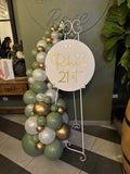Easel  and Disc with  Balloon Garland HIRE Price from
