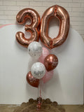 Big Double Number Splendor Balloon Bouquet CHOOSE YOUR AGE