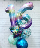 16th Birthday Giant Double Number Birthday Wish with Personalised Balloon Bouquet