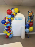 White, Black, Beige, Pink, Blue or Lilac Arch Backdrop Wall Hire with Balloon Garland #WHBD