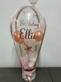 Personalised Hot Air Balloon Bubble Box Arrangement, Price From