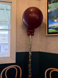 Large 60cm Latex Balloon Helium filled 3-4 day Float Time with Satin Ribbon & Balloon Weight