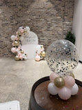 White or Black Arch Backdrop Wall Hire with Balloon Garland #WHBLKBD