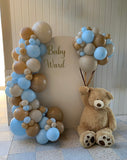 Beige, Pink, Blue or Lilac Arch Backdrop Wall Hire with Balloon Garland #BPBLBD